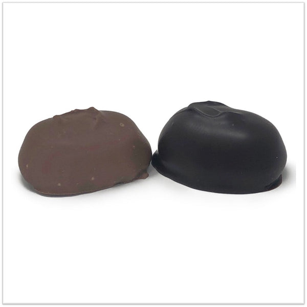 Milk and dark coffee creams side by side