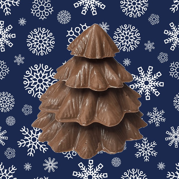 Milk chocolate 3D Christmas tree. Four Stacks.