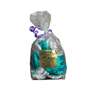 Bag of wintergreen patties wrapped in blue and silver foil