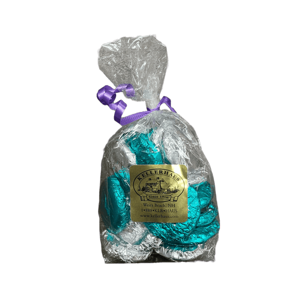 Bag of wintergreen patties wrapped in blue and silver foil