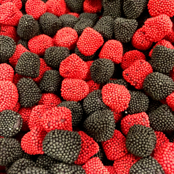 Gummi Raspberries and Blackberries